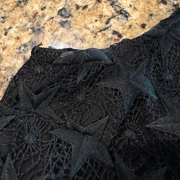 SAM EDELMAN Black Star Lace Mesh Sheath Mini Dress WOmen's Size 4 Cut Out - Picture 6 of 9